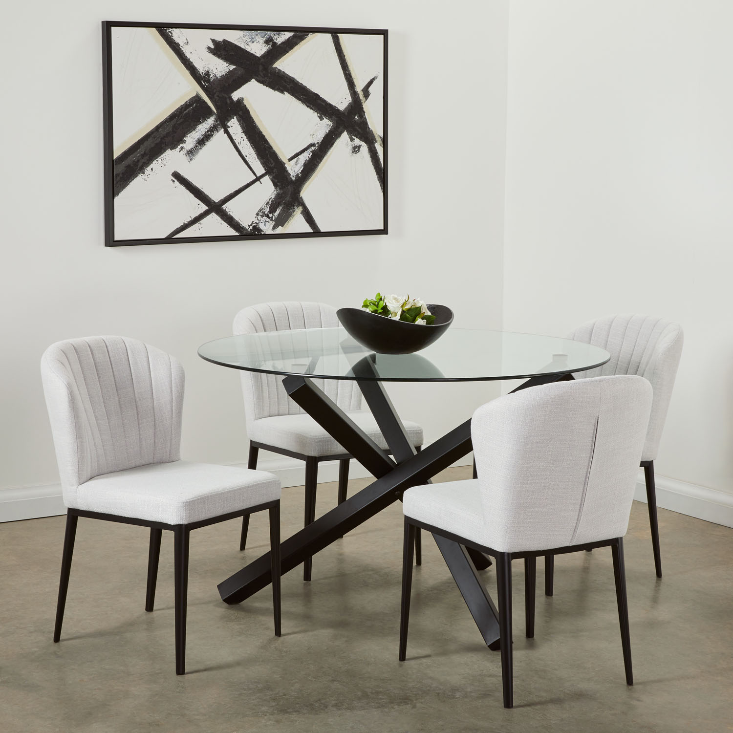Shell Dining Chair: Grey Linen